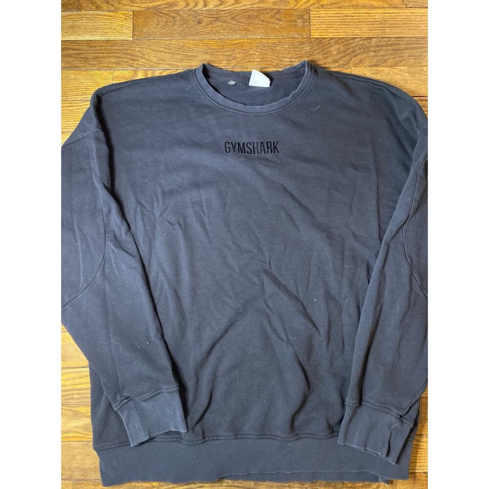 Gymshark Crewneck Sweatshirt XXL Black Embroidered Logo Pullover Mens